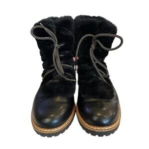 INC Women's Black Faux Fur Ankle Boots Size 11 Winter Casual